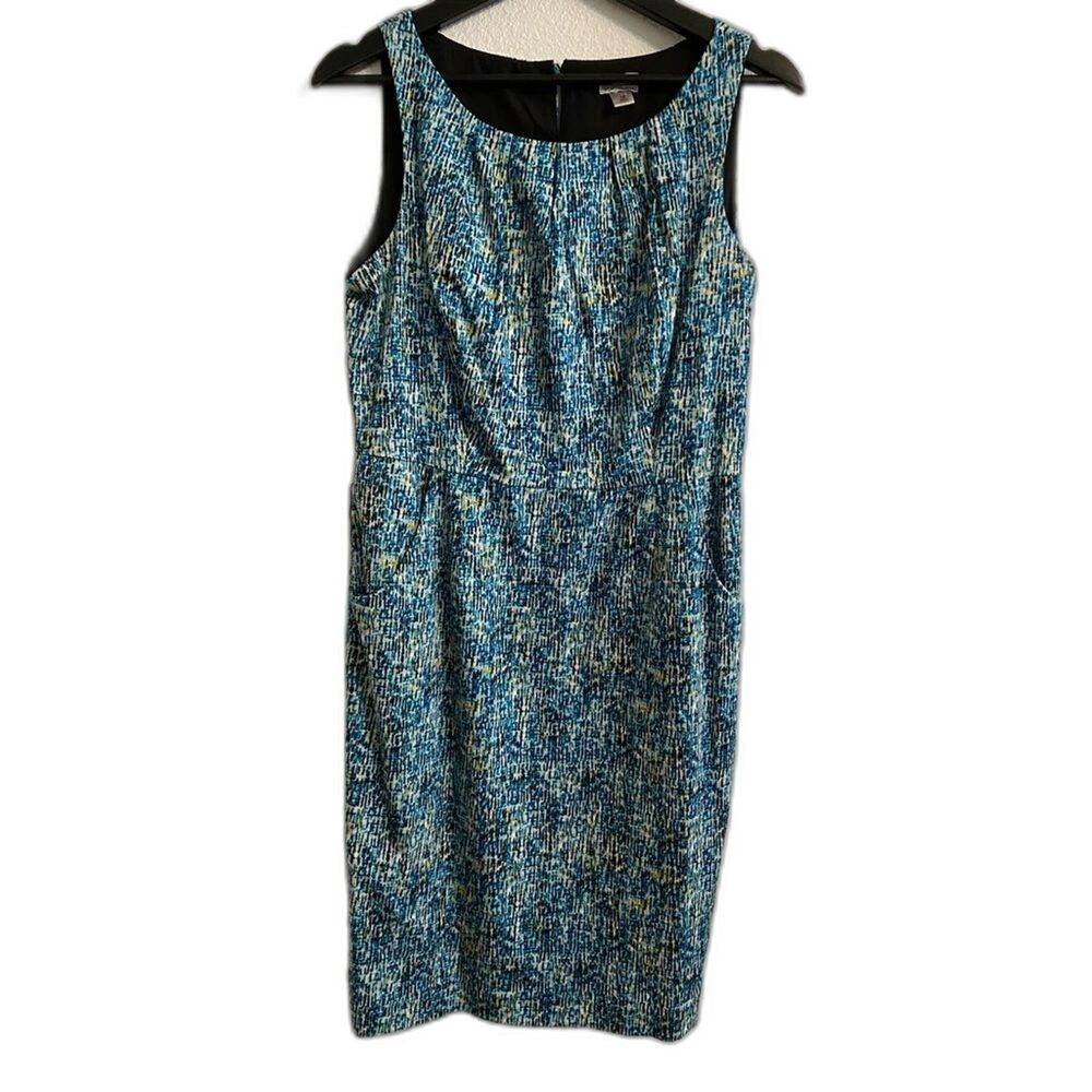 Worthington Women’s Blue Abstract Stretchy Pencil Dress Sz 12